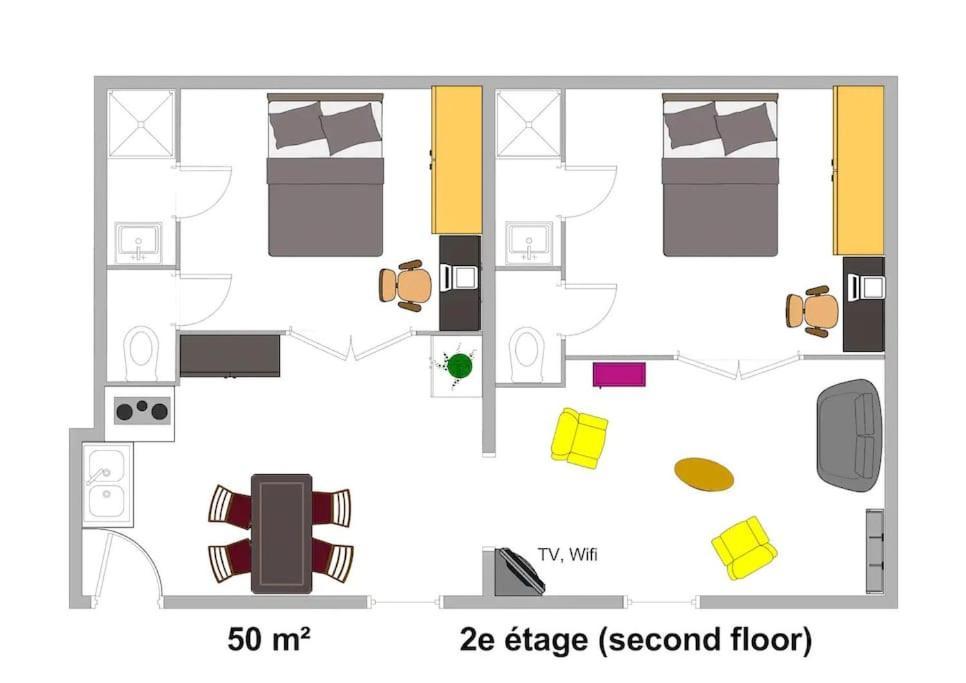 Apartment Center 2 2 Salles De Bain *